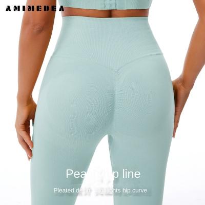 China OEM 2023 Breathable Extrude Leggings Gym Women Workout Leggings High Waist Para Mujer Yoga Pants Wear Crac! crack! fitness leggings seamless for sale