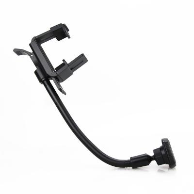 China Magnetic 360 Degree Adjustment Cell Phone Holder Car Magnet Rear View Mirror Mount Mobile Phone Adjustable Long Stand Arm for sale