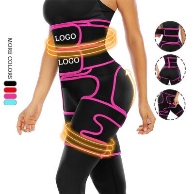 China Dropshipping Custom Durable Neoprene Double Strap Waist Trainer Shaper And Thigh Butt Lifter Weight Loss Trainer for sale