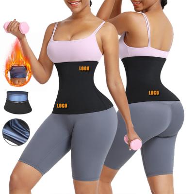 China Breathable Custom Blue Logo Plus Size Waist Shaper PU Coated Sauna Waist Trainer Belt For Women Sweat Shaper for sale