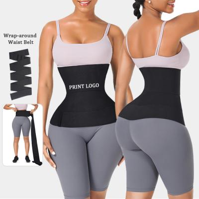 China Custom Logo Slimming Waist Trimmer Tummy Antibacterial Wrapping Slim Waist Trainer Women Waist Shaper Belt for sale