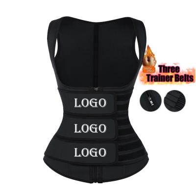 China Dropshipping Custom Latex 3 Waist Trainer Strap Waist Trimmer Vest Women Waist Trainer Tummy Slimming Belt for sale