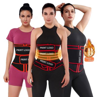 China Custom Logo Double Strap Waist Trainers Antibacterial For Ladies Sweated Waist Trimmer Neoprene Slimming Belts for sale