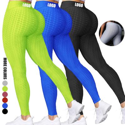 China Breathable Solid Color Jacquard Custom Yoga Pants Leggings For Women Workout Clothing for sale