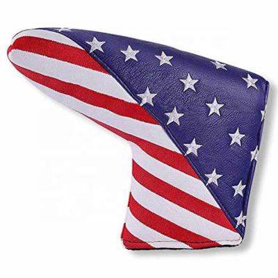 China Protect Golf Clubs Custom Stars Bars USA Brand Strong Magnetic Blade Golf Putter Headcover for sale