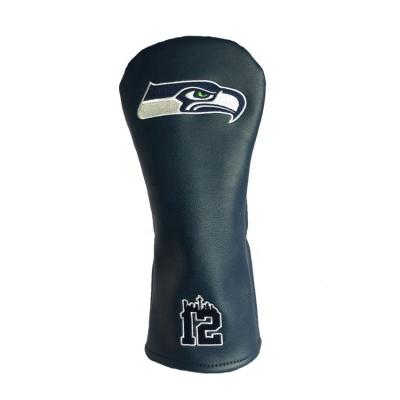 China Protect Golf Clubs Blue PU Leather Hybrid Golf Club Head Cover Seahawks 3 Head Cover Wood Fairway Wood for sale