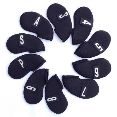 China Custom Neoprene Material 10pcs Set Iron Covers In Golf Iron Cover for sale