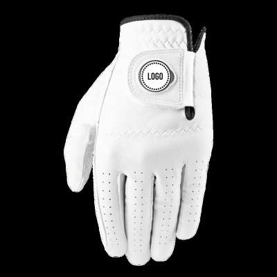 China Custom Women's Cabretta Left Hand Logo Leather Golf Gloves for sale