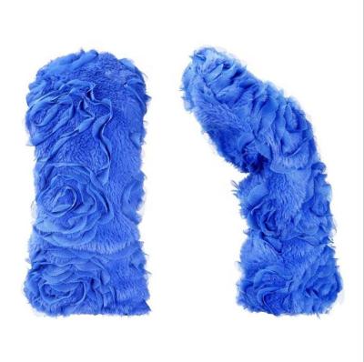 China Custom Wholesale Golf Club Blue Furry Luxury Headcover Eco-friendly for sale