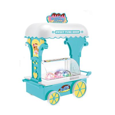 China Educational Toys Dessert Shop Cart Doll Pretend Play Kitchen Toys with Music and Lighting for sale