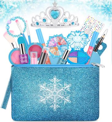 China Pretend Real Play Makeup Frozen Starter Kit Cosmetic Beauty Set Kids Makeup Set Washable Princess Toys For Girls Playing 52.3*29.2*61.6cm for sale