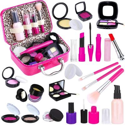 China Amazon Hot Items Girls Pretend Washable Makeup Kit Play Set with Cosmetic Bag for Kids Toddler Birthday Gifts Christmas Make Up Toys for sale