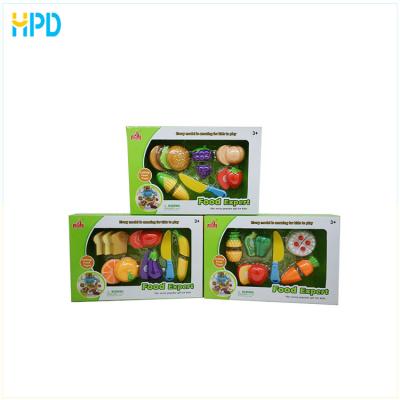 China Intelligence Toys Children Play Fruit Plastic Food Vegetable Kitchen Cutting Play Set Toys for sale