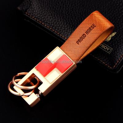 China 2021 Smart Key Finder Wholesale Car Key Chain Leather Chain Round Key Chain Ring Leather Key Chains Keather for sale