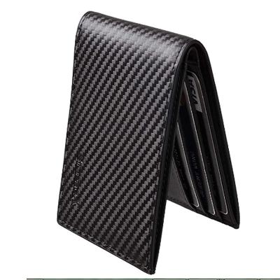 China Rfid wallet RFID blocking real carbon fiber wallet with genuine carbon fiber leather wallet for sale