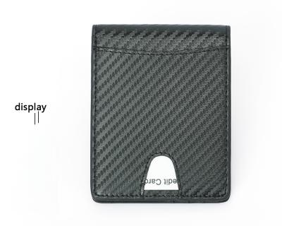 China Anti-theft Customization Carbon Fiber RFID Blocking Small Wallet Multifunctional Men's Money Clip for sale