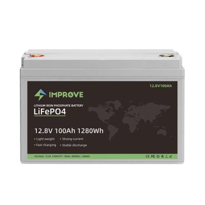 China Customized Logo Lifepo4 Lithium Battery 326*173*215mm 12V 100Ah 12.8V China Manufacturer Battery; 352*174*190mm for sale