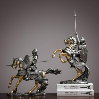 China French Nordic For Home Office Decor Resin Knight Pieces Modern Luxury Industrial Home Office Interior Decorations Decoration for sale