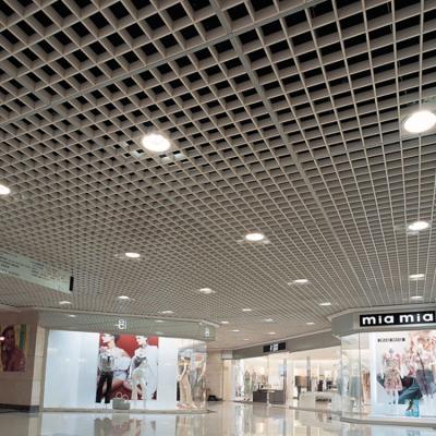 China Artistic Ceilings Strip False Smoke Prevention Integrated Aluminum Metal Open Grid Ceiling for sale