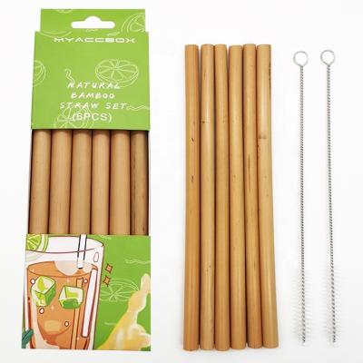 China Eco-Friendly Biodegradable Boba Green Natural Tea Drinking Drink With Bamboo Reusable Straw Brush for sale