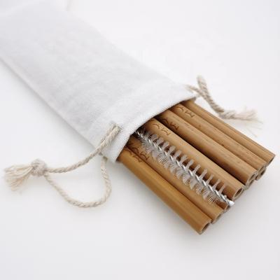 China Disposable Reusable Eco-Friendly Natural Eco-Friendly Biodegradable With Bamboo Brush Straws With Cloth Bags for sale