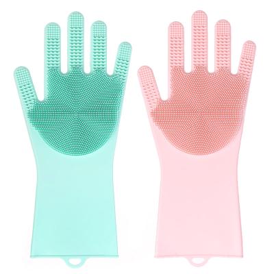 China Pet Multifunctional Multifunctional Car Kitchen Tableware Silicone Rubber Dish Cleaning Magic Gloves for sale