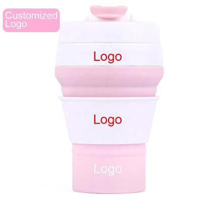 China Eco-Friendly Collapsible Traveling Sustainable Silicone Coffee Cup Sleeve Silicone Coffee Cup Custom Lids for sale