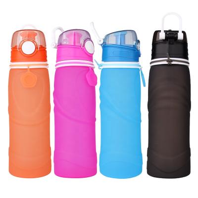 China Viable Wholesale Cheap Popular Silicone Amazon Reusable Collapsible Water Bottle for sale