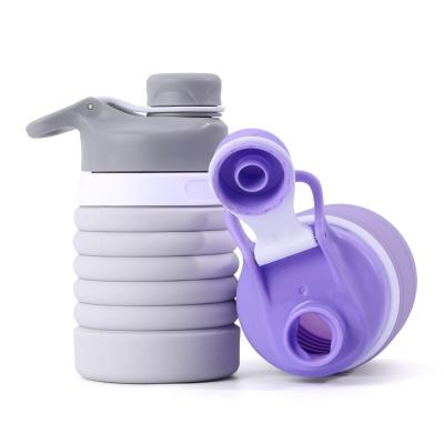 China Viable Collapsible Water Bottle Silicone Leak Proof Collapsible Silicone Water Bottle for sale