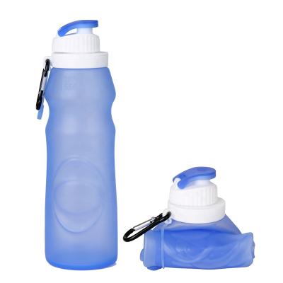 China Sustainable Collapsible BPA Free Collapsible Water Bottle Silicone With Carabiner for sale