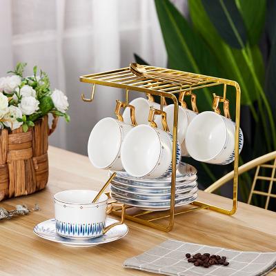 China Sustainable Amazon Top Seller European Restaurant Ceramic Coffee Cup Set Espresso Coffee Cup And Saucer Set for sale