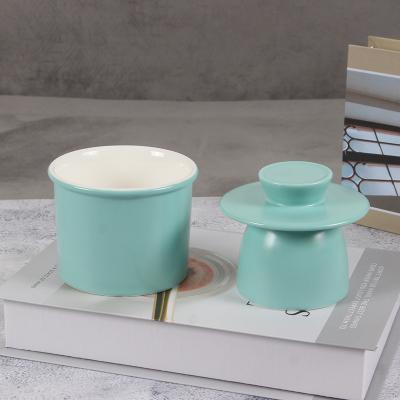 China Sustainable Hot Selling Custom Ceramic Amazon Butter Jug Cheese Storage Jar With Lid Set For Restaurant for sale