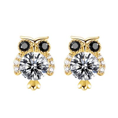 China Elegant Charm Fashion Cute Owl Girls Women Stud Earrings For Jewelry Gold-color Animal Statement Earrings for sale