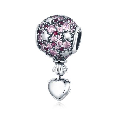 China Elegant Charming Valentines Advertising Balloon Charm S925 Sterling Silver Pendant For DIY Ladies Bracelet for sale