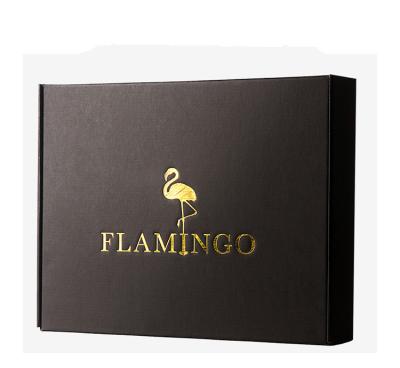 China Recyclable High End Luxury Black Gift Box Shoe Packaging Flip Cover Corrugated Cardboard Shipping Cartons for sale