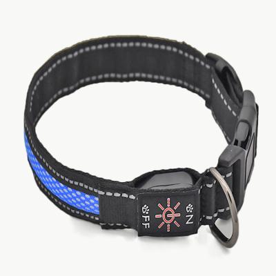 China Amazon Viable Hot Selling USB Waterproof Nylon Reflective Dog Cat Collar Dog Collar Dog Led Lightweight Dog Collar for sale