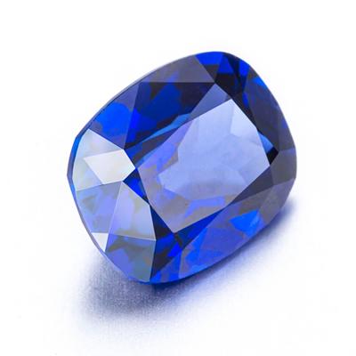 China Color Game Or Fire Customize Large Size Sapphire Stones From China Factory Blue Long Cushion Lab-High Low MOQ for sale