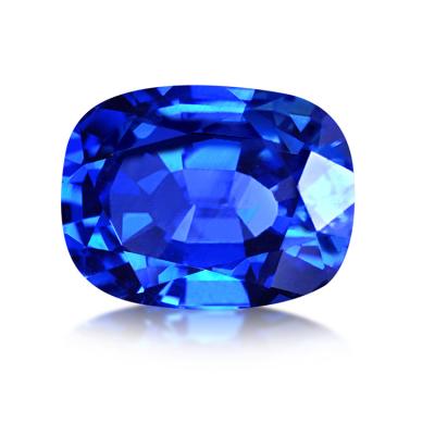 China Factory Wholesale Price Cushion Shape Gemstone Color Play Or Lab Created Blue Sapphire For Fine Jewelry for sale