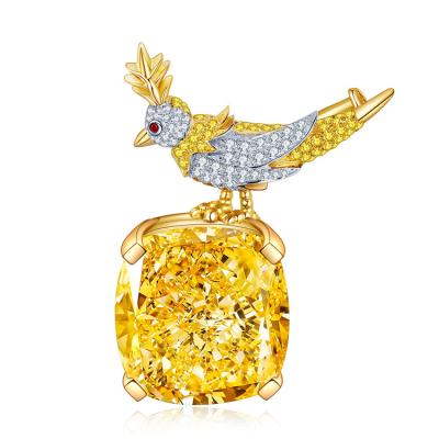 China Beautiful Lead Free Premium CZ Bird Brooch Lapel Pins Animal Themed Brooches For Birthday Dating Party for sale