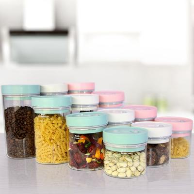 China High Capacity Airtight Seal Coffee Storage Bottles Viable Smart Glass Jars With Vacuum Lids for sale