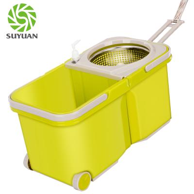 China Sustainable 360 ​​Rotation Broom Broom SUYUAN Wheel Bucket Cleaning Broom for sale