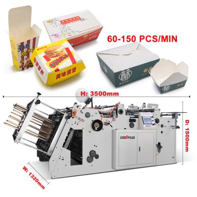 China New model automatic take away boxes for restaurant paper making machine hamburger paper lunch box making machine for sale