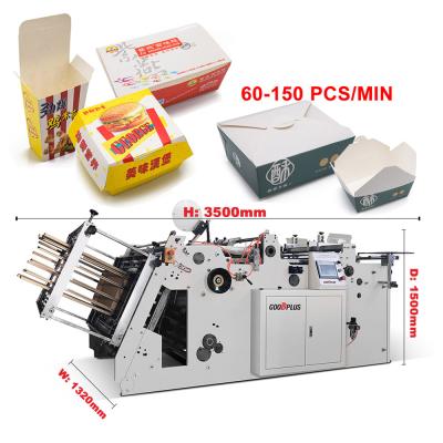 China Packing Industry Production Line Automatic Carton Box Erecting Food Paper Hamburger Box Making Machine for sale