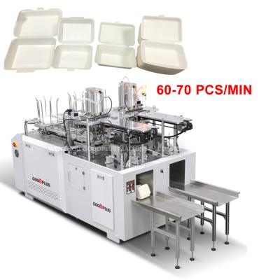 China Paper Industry Packing Double Take Out Line Take Out Box Lunch Meal Box Making Machine With Servo Motor for sale