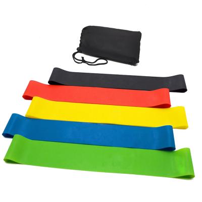 China 5 PCS Portable Elastic Latex Hip Circle Yoga Resistance Bands Wholesale for sale