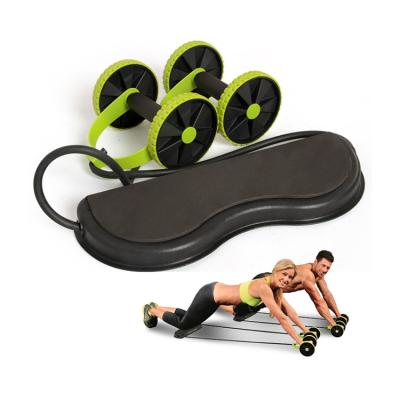 China Universal 2 in 1 multifunctional abdominal muscle ab wheel roller with resistance band for sale