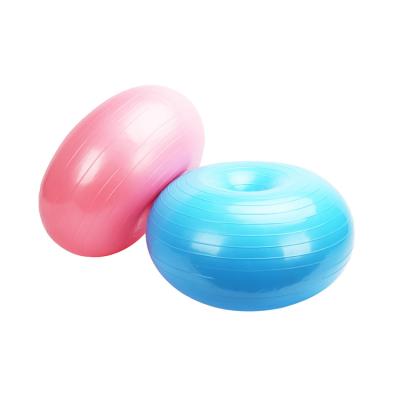 China Balance Workout PVC 50cm Round Inflatable Yoga Pilates Exercise Donut Apple Ball for sale