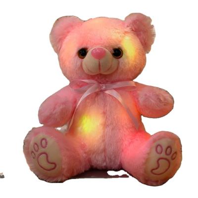 China Custom Soft Plush Doll Teddy Bear Plush Toy OEM Logo 22cm Night Glow Companion With Light Up Led Teddy Bear Factory Direct Sale for sale