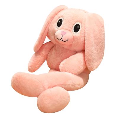 China Pink Interactive Plush Toys 100cm Ear-Pulling Toy Can Pull Ear Rabbit The Legs Stuffed Plush Bunny Doll Stretch Rabbit Legs Long Along for sale