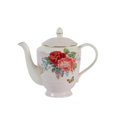 China Viable Handcraft Customized Tea Sets Rim Teapot Ceramic Box Gold Logo Coffee Packaging Teapot and Cup Set for sale